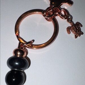 Elegant Beaded Keychain with Copper/Rose gold Accents by Sassy Charmer